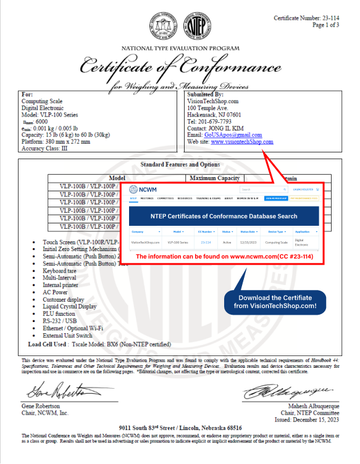 VLP-100B Label Printing Scale
